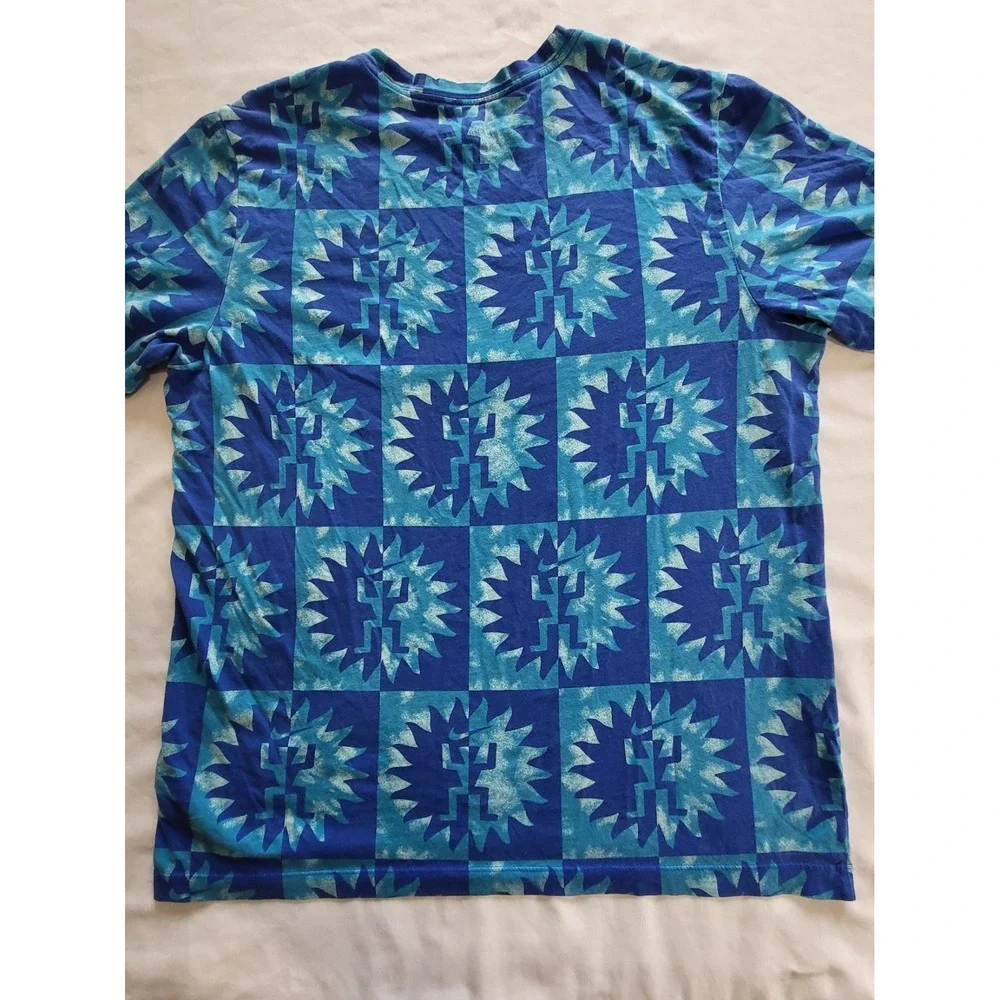 Nike Tee Men's L Print Festival Graphic T-Shirt Blue Geometric DD1272-307 SU21